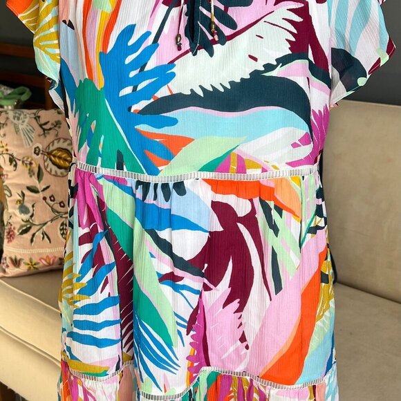 Marie Oliver 100% Silk Frida Flutter Sleeve Dress – Size Medium - Picture 5 of 11